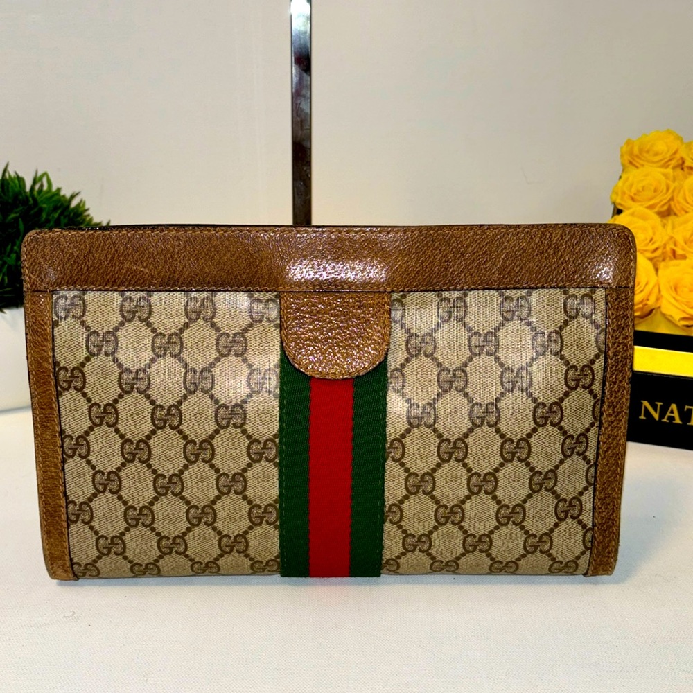 Vintage Gucci Clutch with Sherry Line